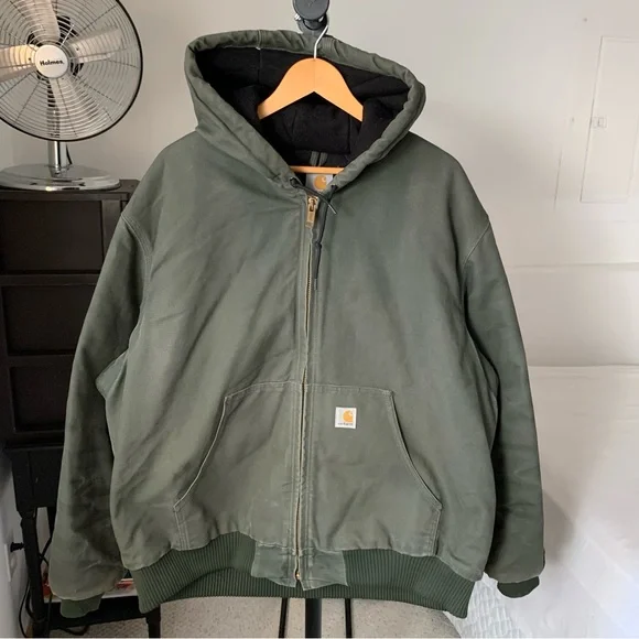 Carhartt J140 Quilt Lined Green Canvas Jacket Men’s XL - Picture 2 of 8